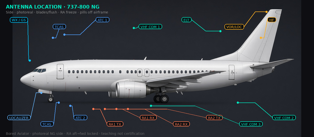 737 NG antenna locations side profile