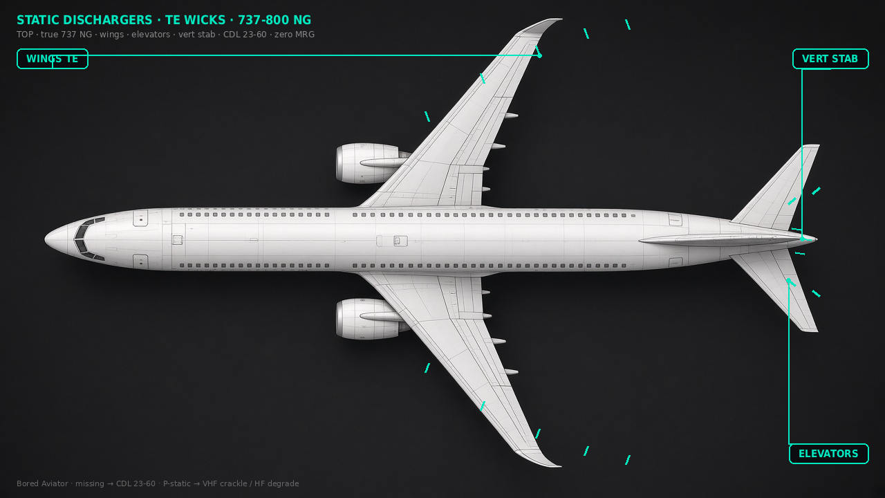 737 static discharger wick locations on planform
