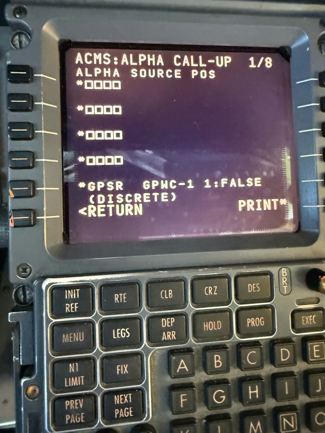 CDU ACMS ALPHA CALL-UP — *GPSR GPWC-1 1:FALSE (photo Steve)