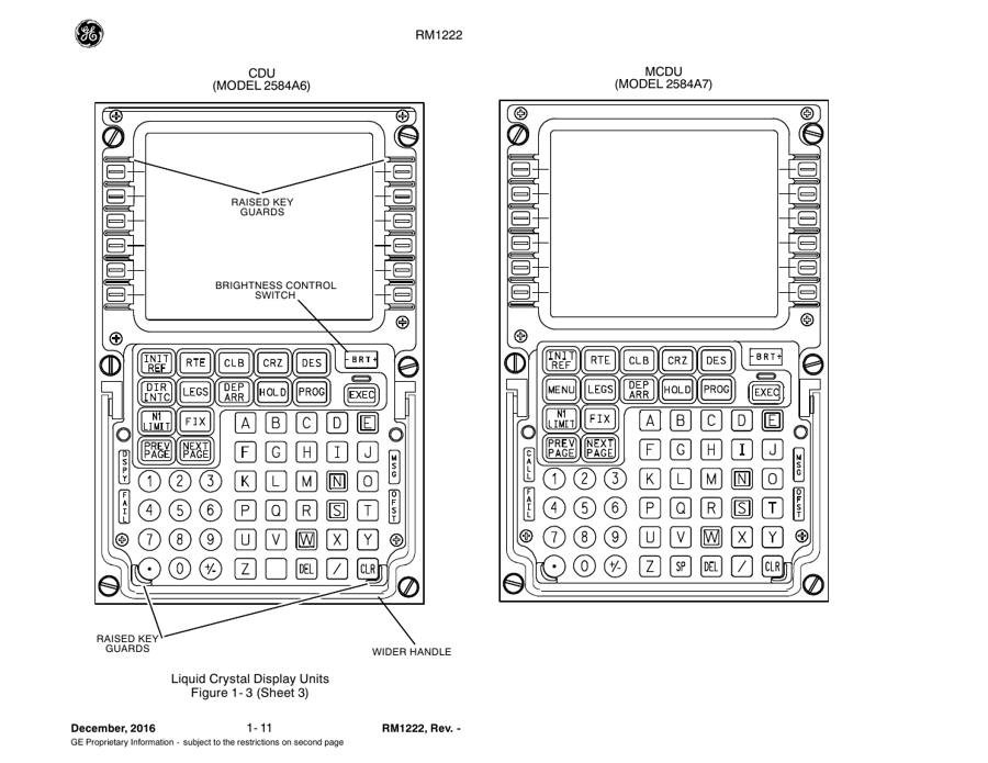 CDU 2584A6 DIR INTC vs MCDU 2584A7 MENU